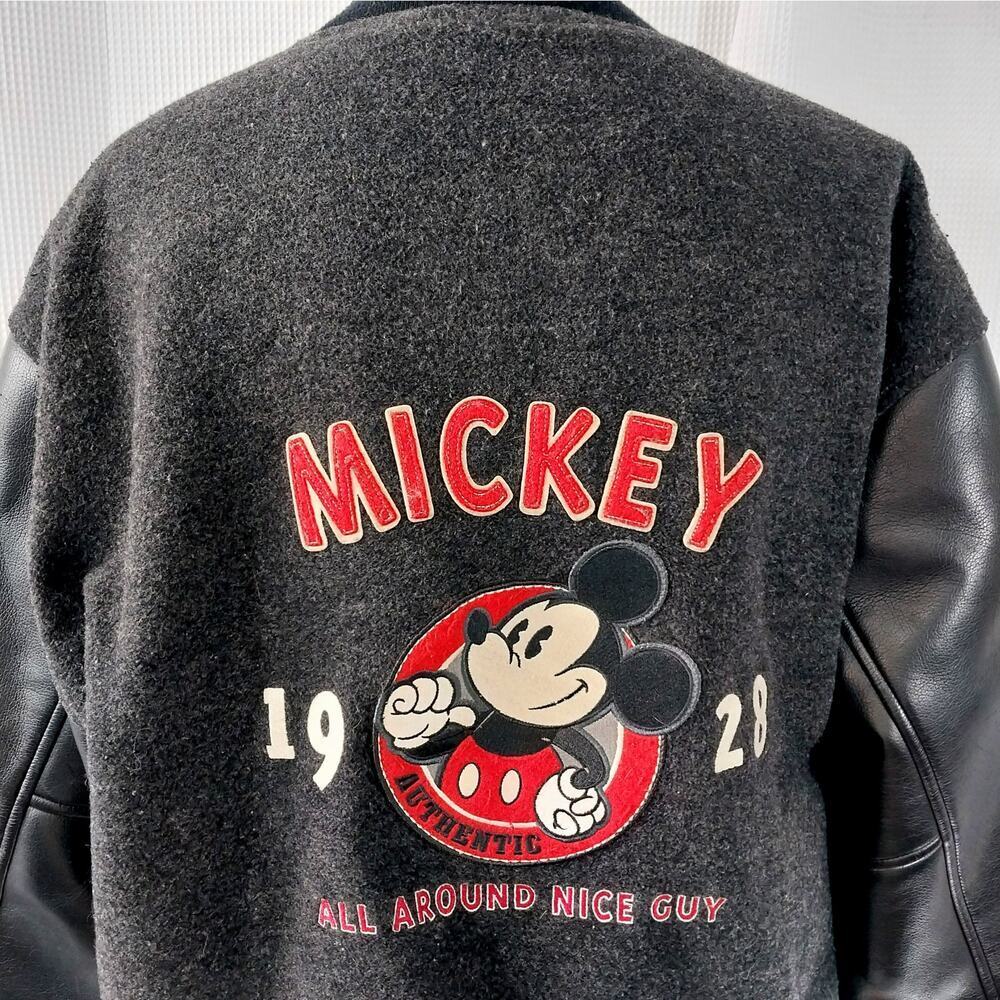VINTAGE RARE MICKEY MOUSE! DISNEY STORE MICKEY VARSITY JACKET, RED & BLACK! SZ M - Picture 4 of 15